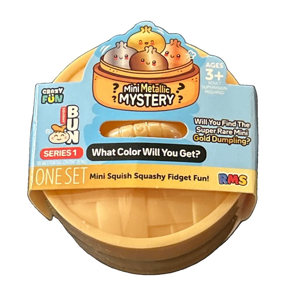 RMS Crazy Fun Mini Metallic Mystery Dumpling Squishy Bun Series 1 New and Sealed